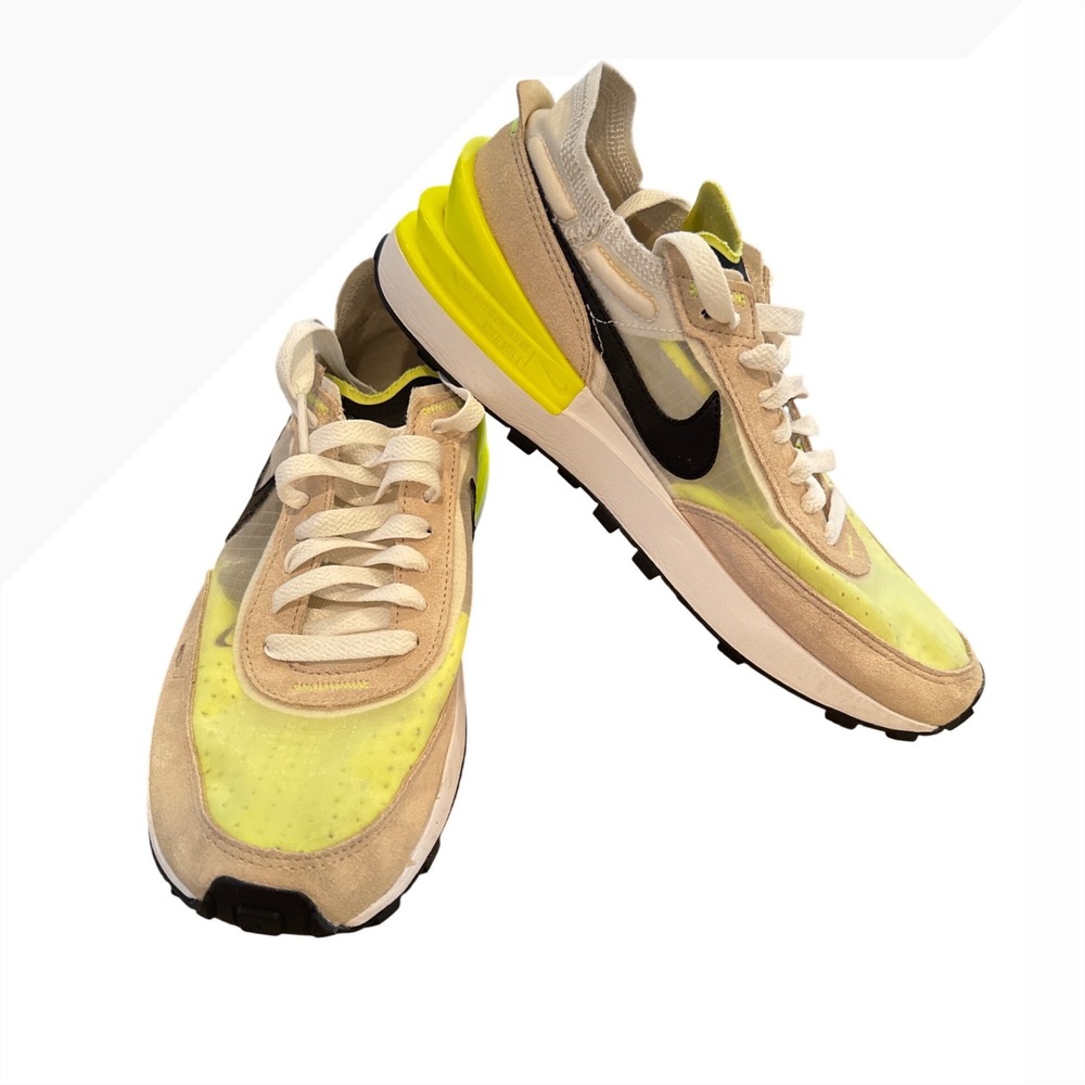 Nike Waffle One SE Volt Neon Yellow Black Mens Sz 7.5 Us‎ DN4696 101